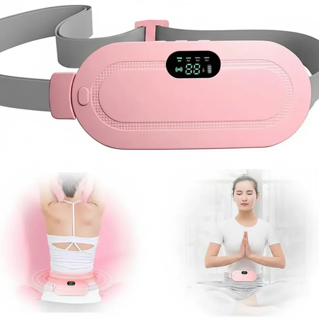Electric Period Cramp Massager Vibrator Heating Belt for Menstrual Relief Pain