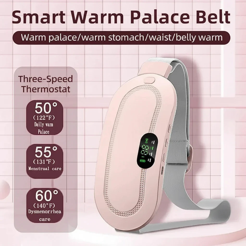 Electric Period Cramp Massager Vibrator Heating Belt for Menstrual Relief Pain