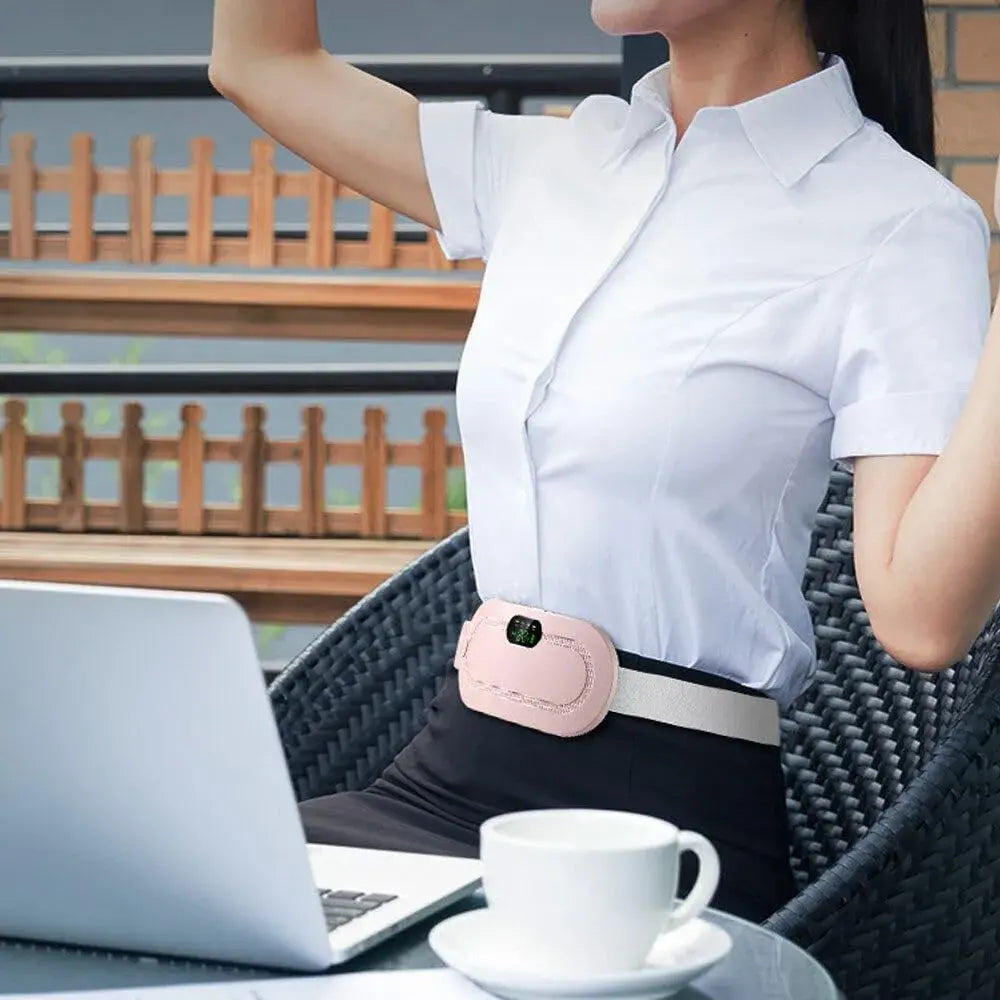 Electric Period Cramp Massager Vibrator Heating Belt for Menstrual Relief Pain