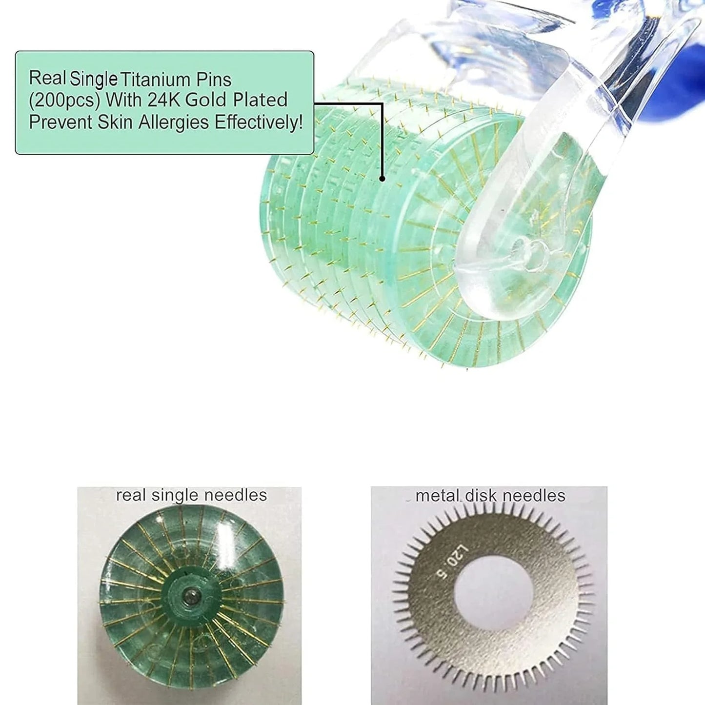 Derma Roller With Real 192 Individual Stainless Steel Microneedles